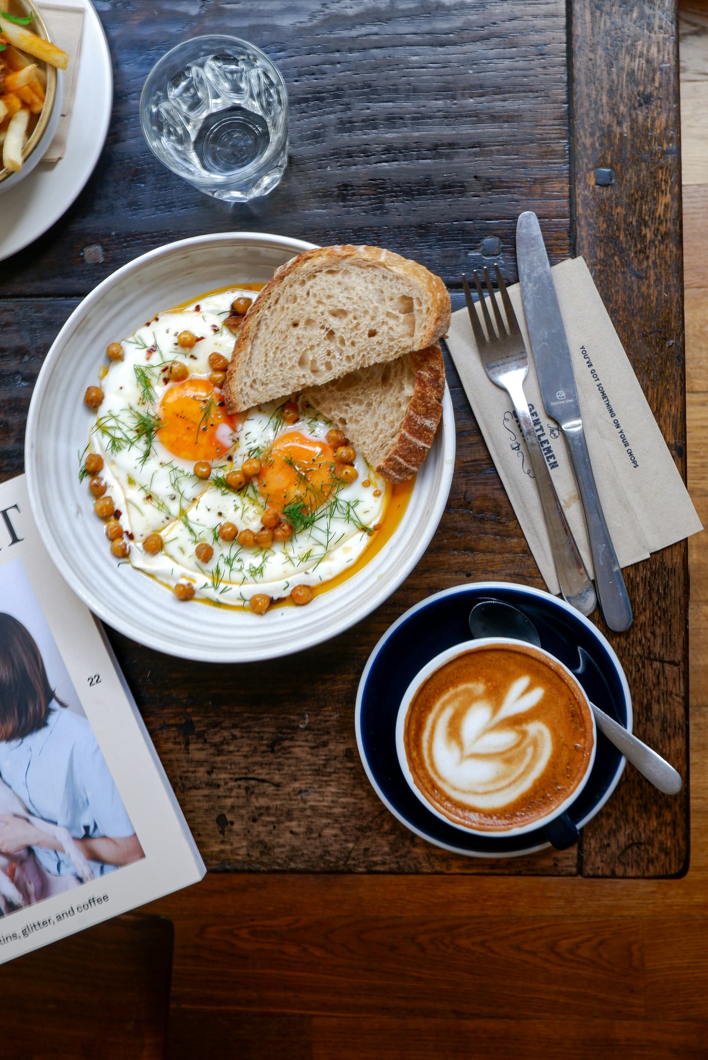 Fried eggs with sourdough toast